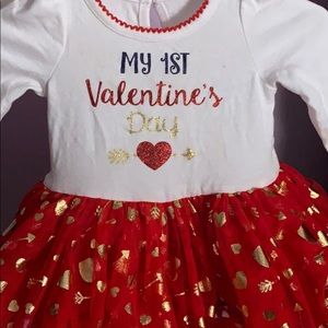 Adorable first Valentines Day tutu dress size 0-3
